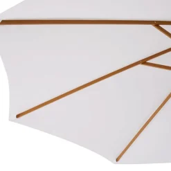 Sombrilla con estructura de madera blanco crema Ø300x250 cm