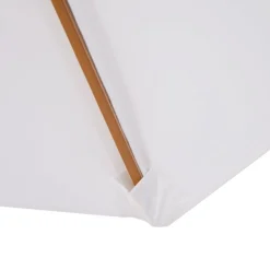 Sombrilla con estructura de madera blanco crema Ø300x250 cm