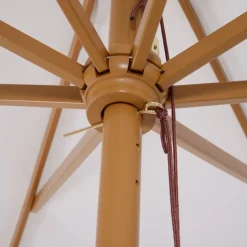 Sombrilla con estructura de madera blanco crema Ø300x250 cm