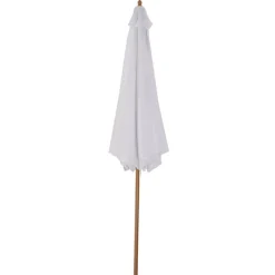 Sombrilla con estructura de madera blanco crema Ø300x250 cm