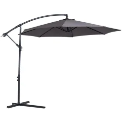 Sombrilla de jardín excéntrica Outsunny gris Ø295x245 cm