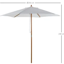 Sombrilla de jardín Outsunny sistema de polea con ventilación superior Ø250x230 cm
