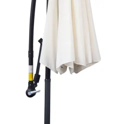 Sombrilla de jardín Outsunny inclinable con manivela crema Ø295x245 cm