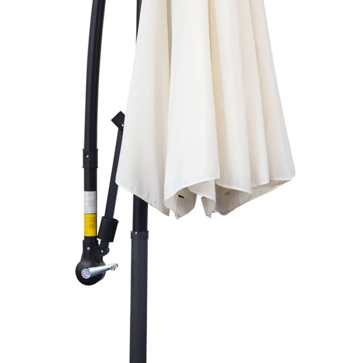 Sombrilla de jardín Outsunny inclinable con manivela crema Ø295x245 cm