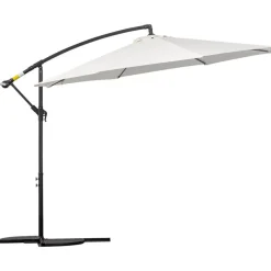 Sombrilla de jardín Outsunny inclinable con manivela crema Ø295x245 cm