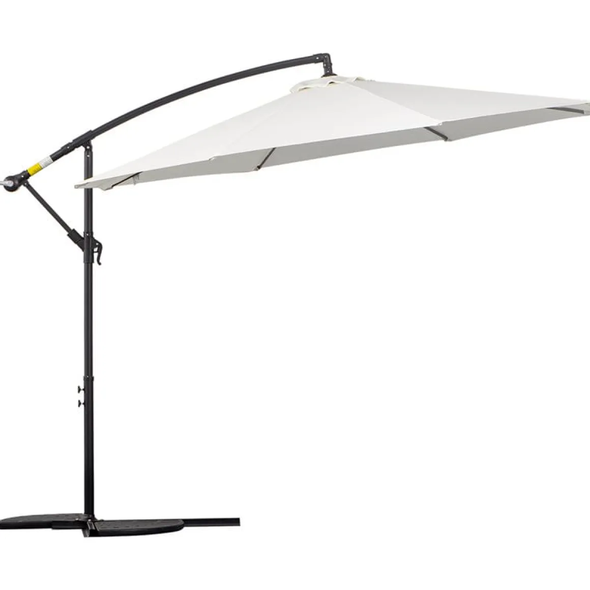 Sombrilla de jardín Outsunny inclinable con manivela crema Ø295x245 cm