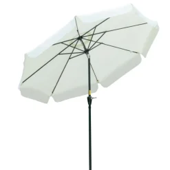Sombrilla de jardín Outsunny inclinable con ventilación y manivela beige Ø266x248,5 cm