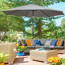 Sombrilla de jardín Outsunny con manivela inclinable y desmontable Ø295X250 cm