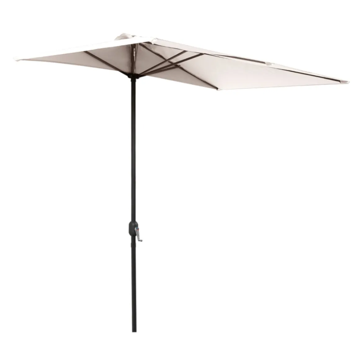Sombrilla de jardín Outsunny semicircular con manivela crema 245x230x130 cm
