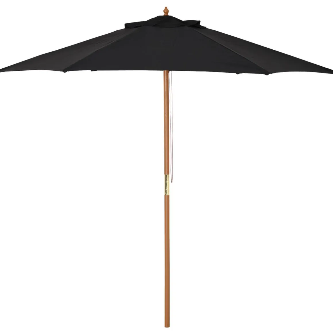 Sombrilla de jardín Outsunny apertura con cuerda negro Ø250x230 cm