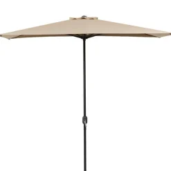 Sombrilla de media pantalla Outsunny con manivela beige 245x230x130 cm