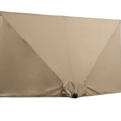 Sombrilla de media pantalla Outsunny con manivela beige 245x230x130 cm