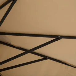 Sombrilla de media pantalla Outsunny con manivela beige 245x230x130 cm