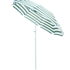 Sombrilla de playa Bristol Outsunny inclinable verde/blanco Ø180x200 cm