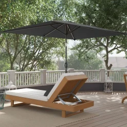 Sombrilla de terraza Annia Outsunny con manivela ángulo ajustable gris oscuro 255x198x294 cm