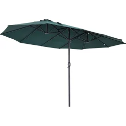 Sombrilla doble Oslo Outsunny apertura con manivela 238x455x265 cm