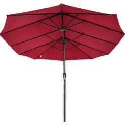 Sombrilla doble Outsunny con manivela y protección solar UV 240x460x270 cm