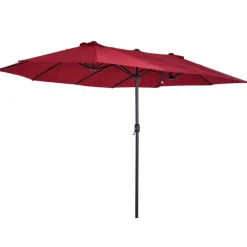 Sombrilla doble Outsunny con manivela y protección solar UV 240x460x270 cm