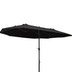 Sombrilla doble Outsunny negro 240x460x270 cm