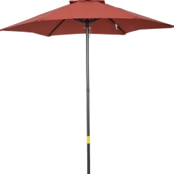 Sombrilla Melissa Outsunny mástil desmontable + ventilación rojo Ø196 cm