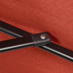 Sombrilla Melissa Outsunny mástil desmontable + ventilación rojo Ø196 cm