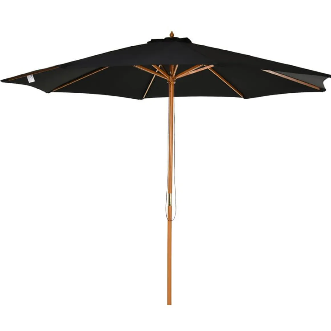 Sombrilla Outsunny con sistema de pestillo negro Ø300x250 cm