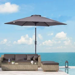 Sombrilla Outsunny reclinable con manivela 270x235 cm