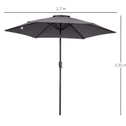 Sombrilla Outsunny reclinable con manivela 270x235 cm