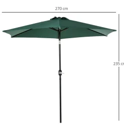 Sombrilla Outsunny reclinable con manivela 270x235 cm