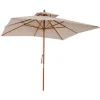 Sombrilla Outsunny rectangular bambú natural 297x300x300 cm