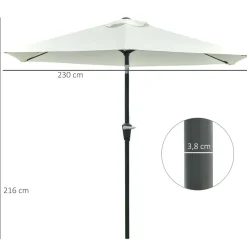 Sombrilla Portland Outsunny ángulo ajustable Ø230x216 cm