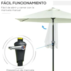 Sombrilla Portland Outsunny ángulo ajustable Ø230x216 cm