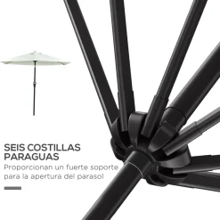 Sombrilla Portland Outsunny ángulo ajustable Ø230x216 cm