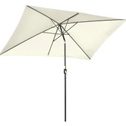 Sombrilla Toscana Outsunny ángulo inclinable crema 253x295x195 cm