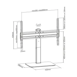 Soporte de mesa para TV Aisens Eco DT70S-253 40kg giratorio 37’’-70’’ negro