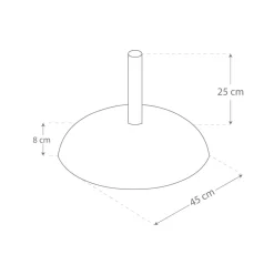 Soporte de sombrilla Aktive cemento negro Ø35-Ø48 mm