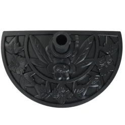 Soporte de sombrilla semicircular Outsunny ajuste universal negro 32x50x32 cm