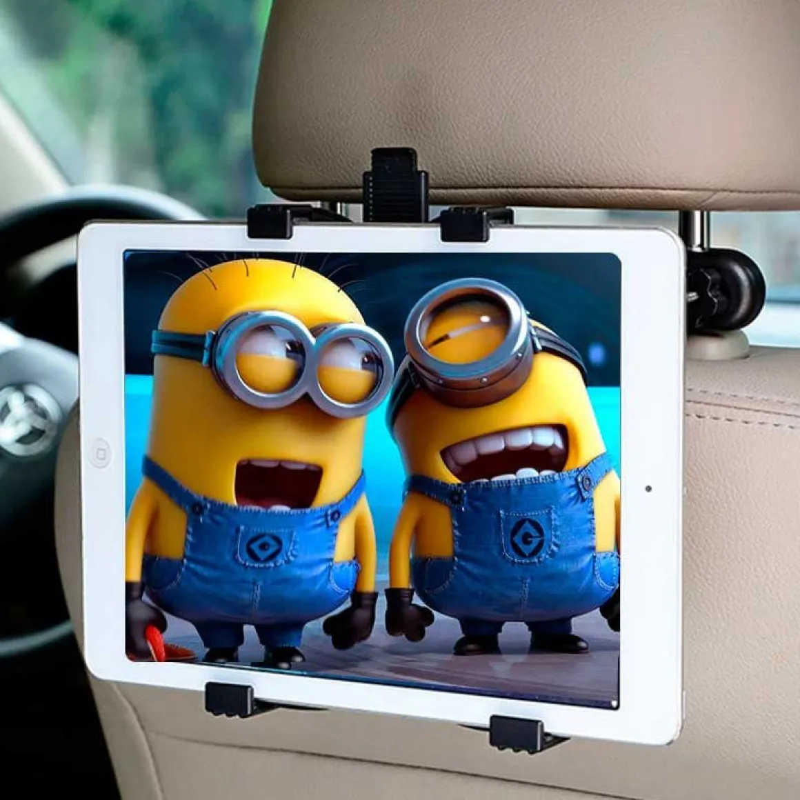 Soporte de tablet para coche giratorio 7-13'' negro 12x27 cm