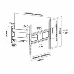 Soporte de TV Aisens WT70TSLE-025 37-70’’ inclinable + giratorio + nivelable negro