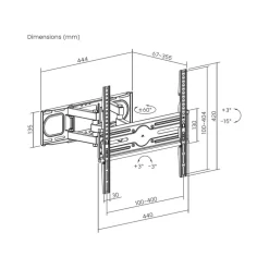 Soporte de TV Aisens WT70TSLE-325 32"-70" giratorio + inclinable + nivelable para pared negro