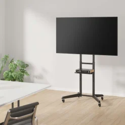 Soporte de TV de suelo Aisens FT70TE-211 37’’-70’’ con ruedas + bandeja negro 166,5 cm