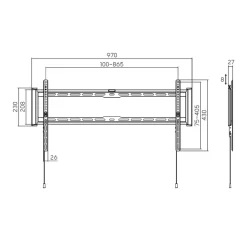 Soporte de TV fijo Aisens WT90F-235 43''-90'' compatible con monitores negro