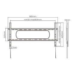 Soporte de TV fijo Aisens WT90F-239 43''-90'' compatible con monitores negro