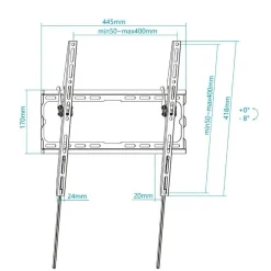 Soporte de TV fijo TooQ LP1071T-B 32’’-70’’ inclinable negro