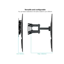 Soporte de TV LP7866TN-B 37’’-80’’ inclinable y giratorio negro