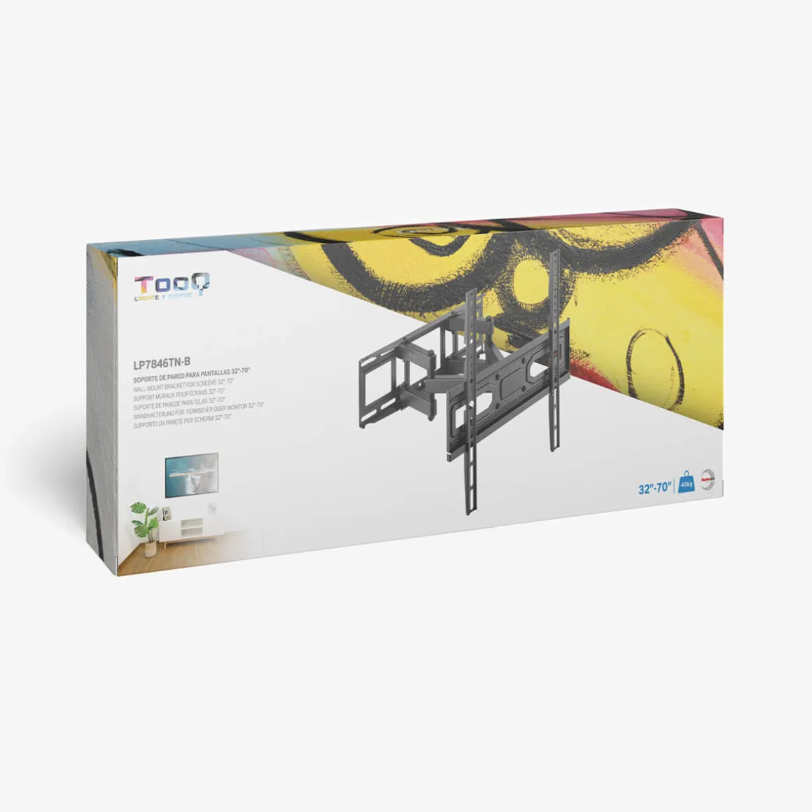 Soporte de TV TooQ LP7846TN-B 32’’-70’’ inclinable y pivotable negro