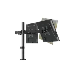 Soporte doble para monitor 14-32’’ rotación + inclinación negro