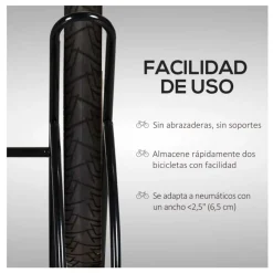Soporte Homcom de estacionamiento para 2 bicicletas negro 57x60x54 cm