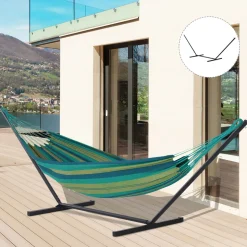 Soporte para hamaca Ghio Outsunny 120kg negro 112x360x92 cm
