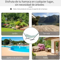 Soporte para hamaca Ghio Outsunny 120kg negro 112x360x92 cm